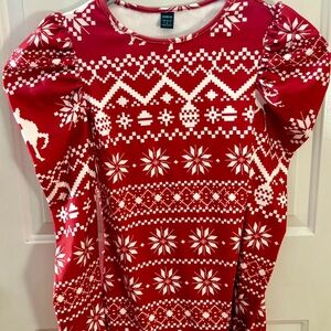 Maternity Red and White Festive Sweater